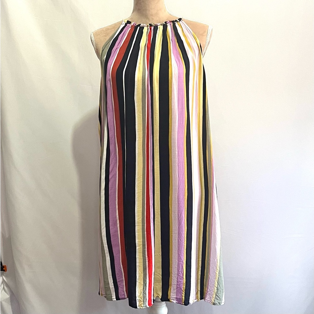 LOFT Black and White Halter Sundress Midi - Summer Stripes! Size M